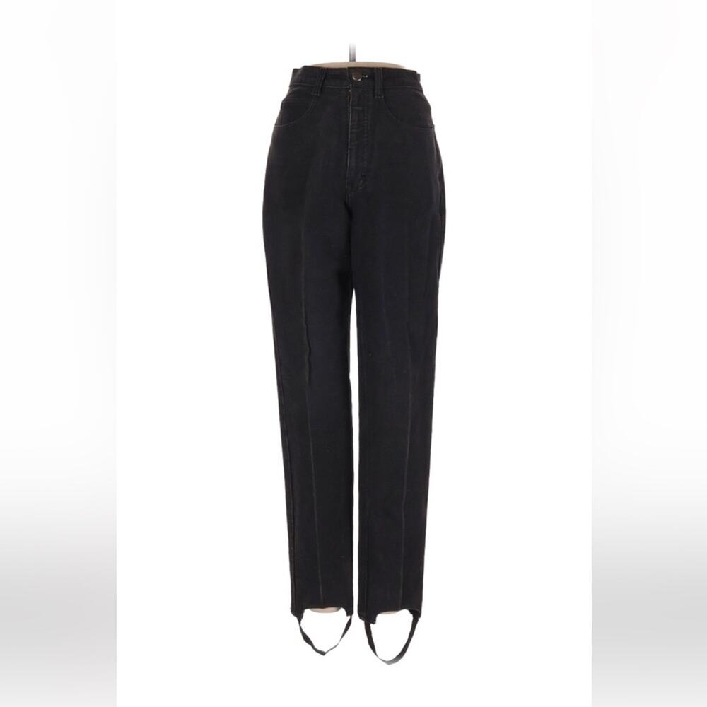Vintage Unbranded black tapered stirrup jeans, size 3 or 4 Made in USA